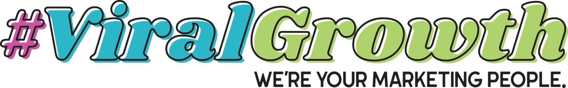 Logo for Viral Growth, a marketing agency, in teal and green text, with the tagline 